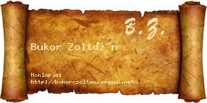 Bukor Zoltán névjegykártya
