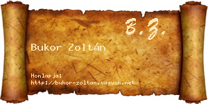 Bukor Zoltán névjegykártya
